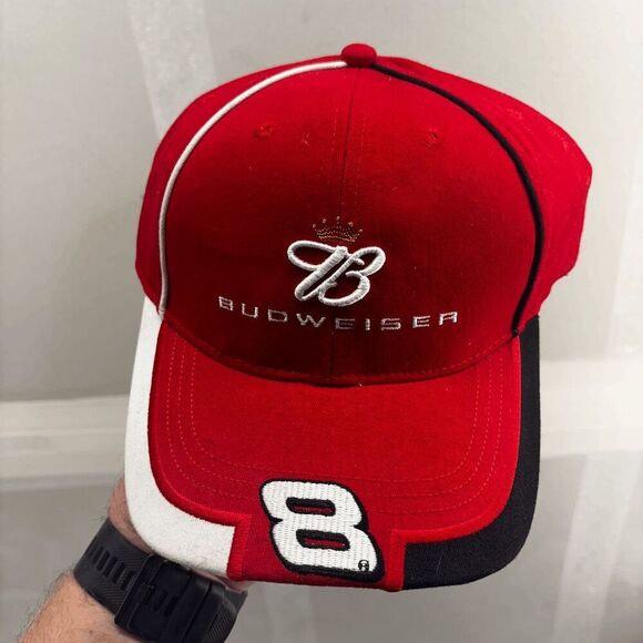 Dale Earnhardt JR 8 Budweiser Action Hat Hook & Loop Adjustable Hat New! - Picture 2 of 9